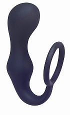 Анальный стимулятор Lola Toys Double Pleasure Anal Plug с эрекционным кольцом чёрный