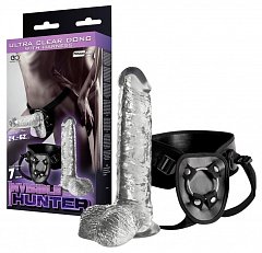 Страпон женский поясной Invisible Hunter прозрачный
