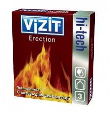 Презервативы с возбуждающей смазкой VIZIT Hi-tech Erection 3 шт.