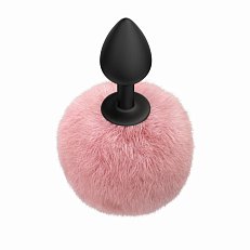 Анальная пробка Lola Fluffy силиконовая черная с хвостом