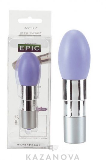 Мини-вибратор односкоростной Epic из TPR фиолетовый 12 см