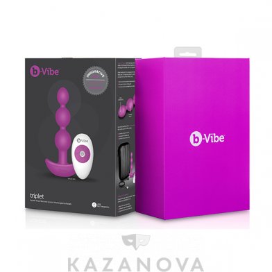 Фото-13 Анальная втулка B-Vibe Triplet с вибрацией фиолетовая