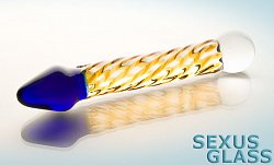 Фаллоимитатор стеклянный Sexus Glass с выраженной головкой 19 см