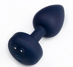 Маленькая дизайнерская анальная пробка с вибрацией Fun Toys Gplug синяя