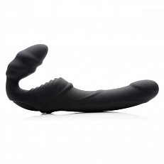 Страпон женский анатомический U Strap Slim Rider с вибрацией черный