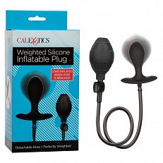Анальный плаг-расширитель California Exotic Weighted Inflatable Plug с грушей чёрный