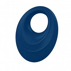 Кольцо эрекционное OVO синее с вибрацией плоское