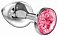 Анальная втулка Lola Toys Diamond Sparkle Large металлическая серебристая с розовым кристаллом