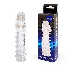 Насадка закрытая Crystal Sleeve удлиняющая из силикона прозрачная