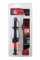 Вибратор ToyFa Black&Red рельефный черный 17 см