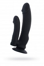 Вибратор ToyFa Black&Red двойной черный на присоске 402