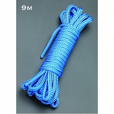 Веревка голубая из искусственного шелка для бондажа 9 м
