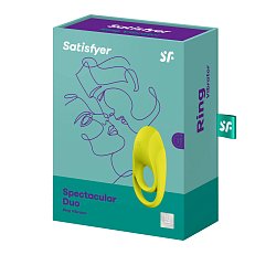 Кольцо Satisfyer Spectacular Duo желтое эрекционное с вибрацией