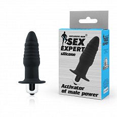 Анальная втулка Sex Expert Activator of male power из силикона с вибрацией 188
