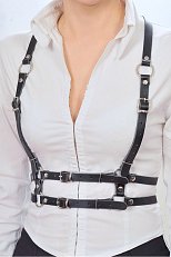 Портупея кожаная черная M/XL
