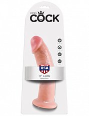 Фаллоимитатор King Cock реалистичный на присоске из ПВХ телесный 22,9 см