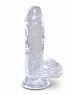 Фаллоимитатор King Cock реалистичный на присоске прозрачный 15,2 см
