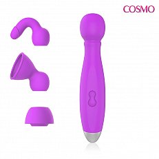 Вибростимулятор Cosmo Lady's Secret с 3 сменными насадками перезаряжаемый