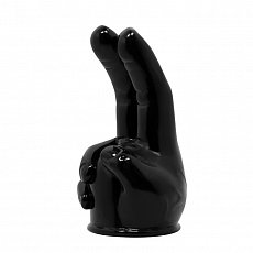 Насадка стимулирующая Power Head Double Finger из TPR для массажера черная