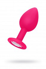 Анальная втулка POPO Pleasure розовая с прозрачной стразой