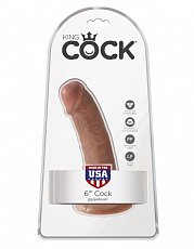 Фаллоимитатор на присоске реалистичный King Cock из ПВХ 17 см
