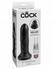 Фаллоимитатор King Cock необрезанный реалистичный на присоске из ПВХ 15,2 см