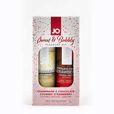 Набор съедобных любрикантов JO Sweet & Bubbly 60 мл: Шампанское и Клубника в шоколаде