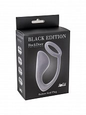 Анальный стимулятор Lola Toys Button Anal Plug с эрекционным кольцом серый из медицинского силикона
