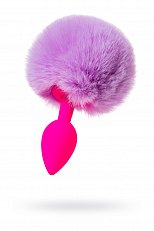 Анальная втулка ToyFa ToDo Sweet Bunny из силикона с фиолетовым мехом