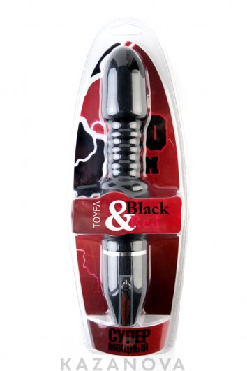 Фото-2 Вибратор ToyFa Black&Red ребристый многорежимный черный 351