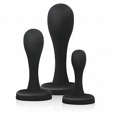Набор анальных втулок Butt Kickers из силикона 3 шт: 14 см, 11 см, 8,5 см
