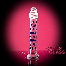 Фаллоимитатор стеклянный Sexus Glass с шариками 18 см