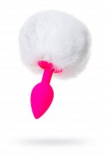 Анальная втулка ToyFa ToDo Sweet Bunny из силикона с белым мехом
