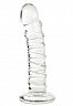 Фаллоимитатор стеклянный Sexus Glass с ребристым рельефом 15,5 см