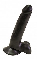 Фаллоимитатор с мошонкой LoveToy чёрный 17,5 см