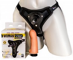 Трусики для страпона Woman Strap из неопрена с 2 креплениями и насадкой 303