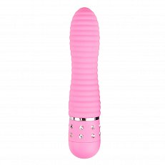 Минивибратор EasyToys Diamond Vibrator Ribbed розовый