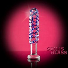 Фаллоимитатор стеклянный Sexus Glass спиралевидной формы 16 см