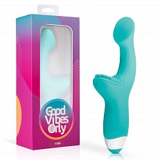 Вибратор Good Vibes Only Yuki для G-точки перезаряжаемый из медицинского силикона бирюзовый