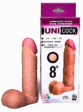 Насадка для страпона Uni Cock с коннектером из киберкожи реалистичная 20 см