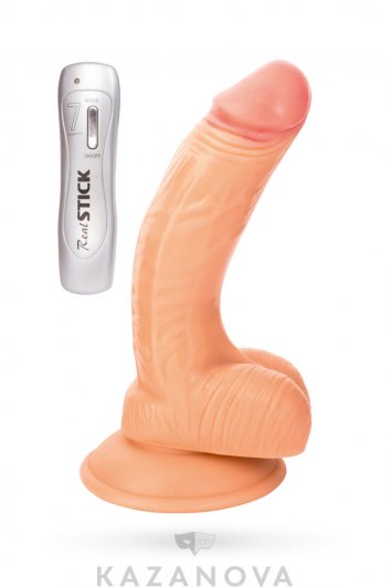 Вибратор RealStick Nude с 7 режимами вибрации телесный 19 см 002