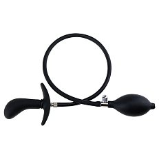 Анальный плаг Inflatable Plug расширитель с грушей черный (пакет)