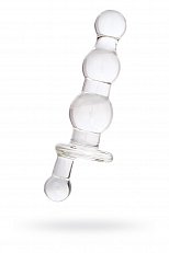 Анальный плаг Sexus Glass рельефный из стекла прозрачный 10,5 см