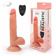 Ротатор EroWoman Realistic с вращением, возвратно поступательным движением и пультом д/у 23 см 072
