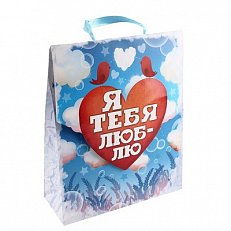 Пакет подарочный Я люблю тебя! L