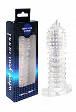 Увеличивающая насадка Crystal Sleeve из TPR рельефная прозрачная